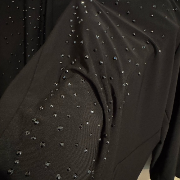 R&M Richards Black Open Cardigan with Black Faceted Sparkly Embellishments USA - Picture 6 of 6